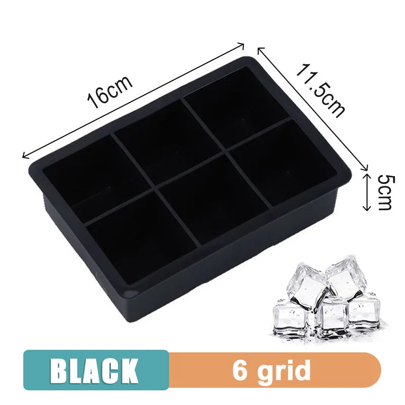 4/6/8/15 Grid Big Ice Tray Mold Giant Jumbo Large Food Grade Silicone Ice Cube Square Tray Mold DIY Ice Maker Ice Cube Tray - AMULET RING STORE