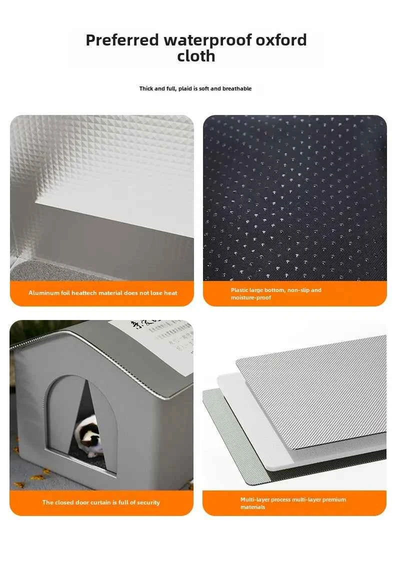 Stray Cat dog House Waterproof Outdoor Winter Warm Pet Cave Sleeping Beds Home Foldable Washable for Small Dog Puppy Supplies