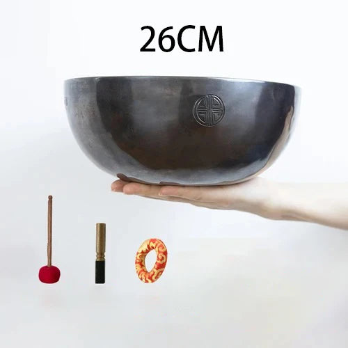 Full Moon Tibetan Singing Bowl Handmade Mindfulness Meditation Nepal Singing Bowls Yoga Chakra Sound Healing Therapy Accessories - AMULET RING STORE