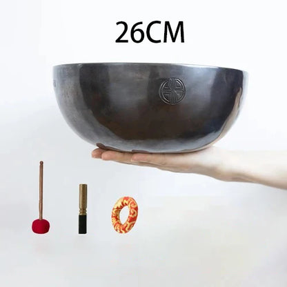 Full Moon Tibetan Singing Bowl Handmade Mindfulness Meditation Nepal Singing Bowls Yoga Chakra Sound Healing Therapy Accessories - AMULET RING STORE