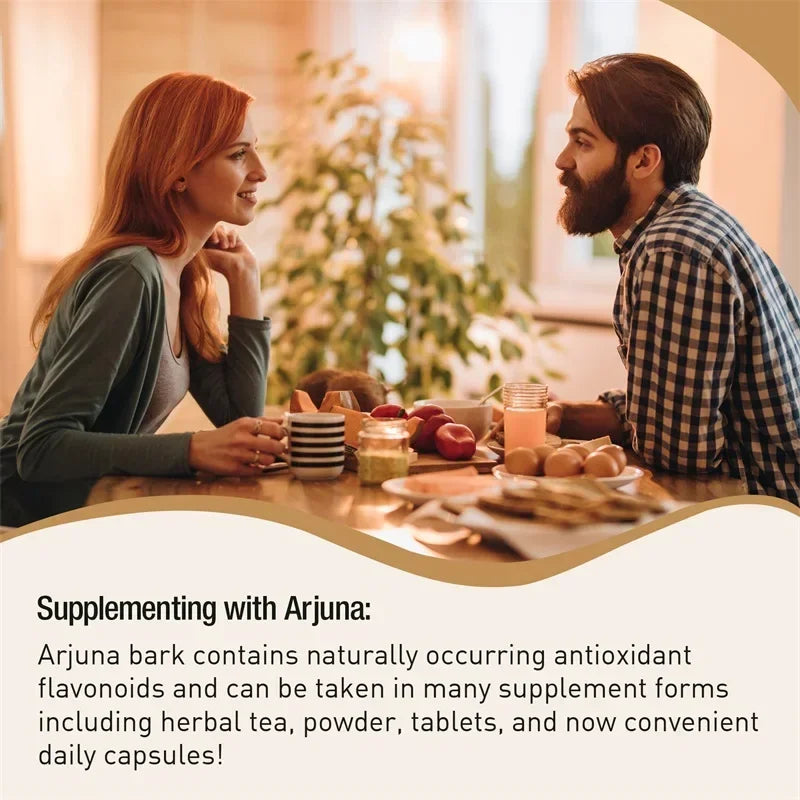 Arjuna Capsules - Supports Heart, Cardiovascular Health, Promotes Cellular Energy Production, Antioxidant, Non-GMO, Vegan - AMULET RING STORE
