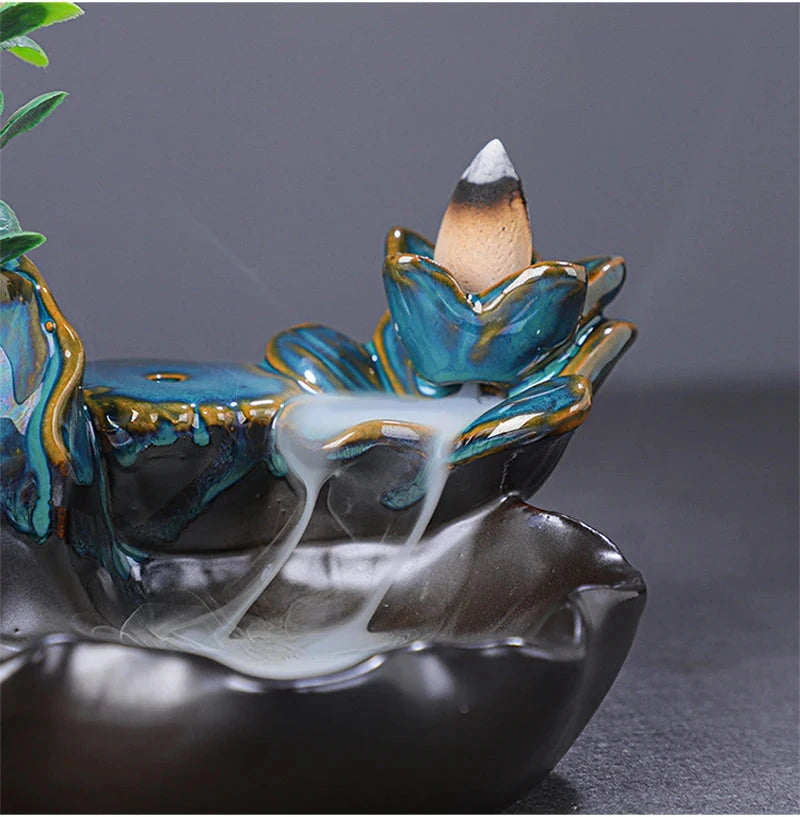 Backflow Incense Furnace, Aromatherapy Furnace, Hydroponic Cultivation of Green Plants, Home Religious Articles, Decor Line - AMULET RING STORE
