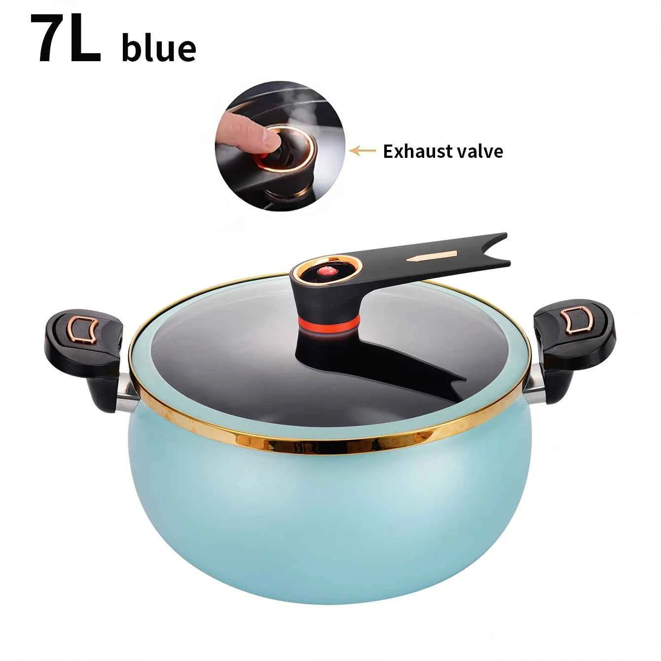 1 Piece Chubby Micro-Pressure Pot Household 7L Large Capacity 26cm Stew Pot Multi-Functional Non-Stick Pot Induction Cooker Gas Suitable