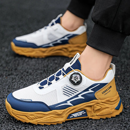 Men's Korean breathable casual sports shoes four season new soft soled Rotating shoelaces outdoor running shoes student sneakers - AMULET RING STORE