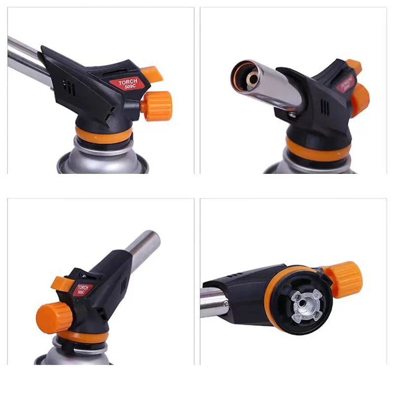 Welding Gas Torch Flame Gun Burner Nozzle Flamethrower Butane Burner Outdoor Camping BBQ Brazing Torch Kitchen Cooking Burner - AMULET RING STORE