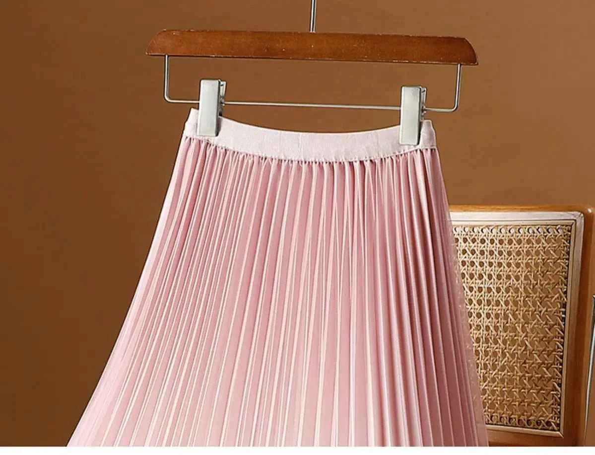 2023 Summer Tulle Mesh Gradient Skirt High-end High Waist Long Skirt Elegant Evening Party Sexy A-line Pleated Skirts Women Boho