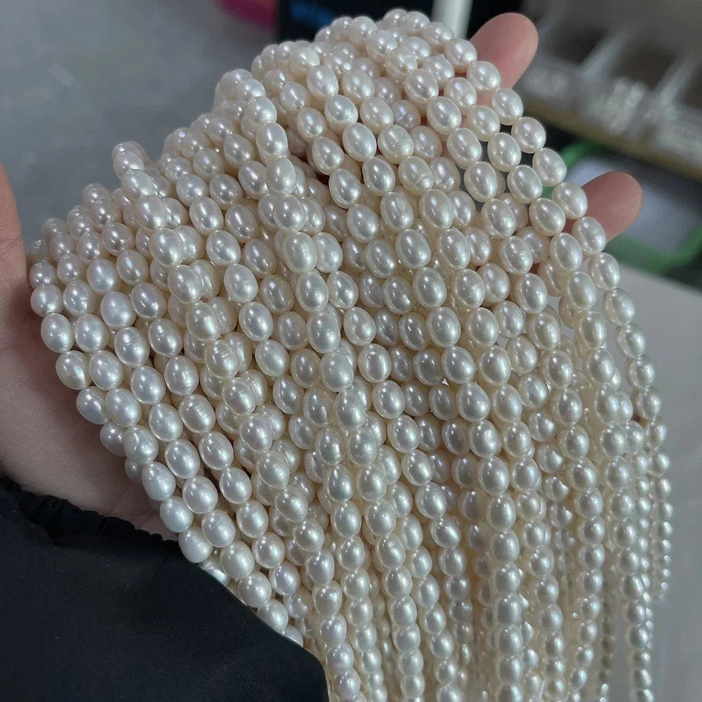 Natural Freshwater Pearl Beads Rice shape Loose isolation Beads For jewelry making DIY necklace bracelet accessories Size1.8-2mm - AMULET RING STORE