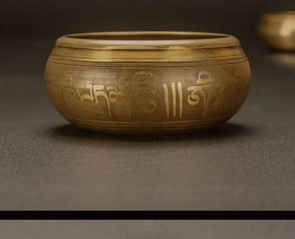 Nepal Handmade Singing Bowl Large Brass Tibetan Bowls Yoga Meditation Sound Healing Instrument Buddhist Sound Bowls Ornaments - AMULET RING STORE