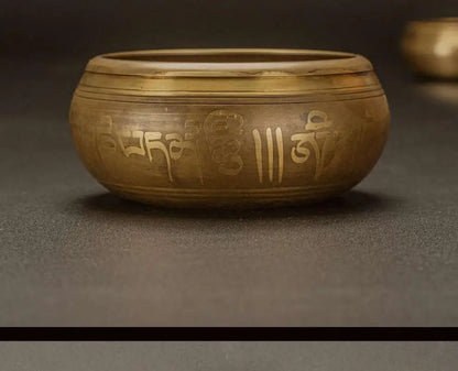 Nepal Handmade Singing Bowl Large Brass Tibetan Bowls Yoga Meditation Sound Healing Instrument Buddhist Sound Bowls Ornaments - AMULET RING STORE