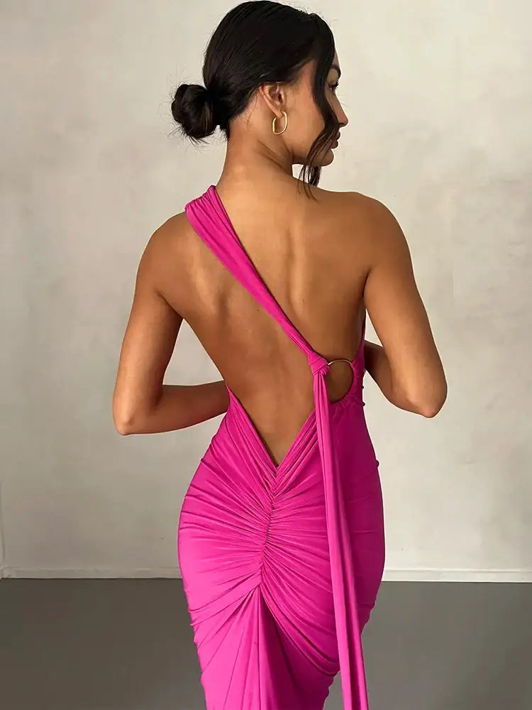 Women's White Bodycon Long Dress - Summer Party Wear - AMULET RING STORE