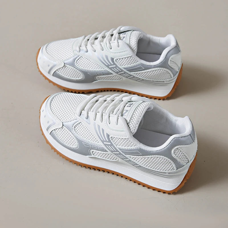 Women's Colorblock Casual Sneakers, Lace Up Soft Sole Platform Casual Shoes, Low-top Walking Comfy Shoes in holiday - AMULET RING STORE