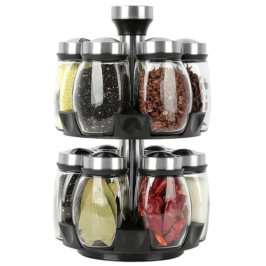 6pcs Glass Jar Bottle Set for Kitchen Storage Pantry Spices Organizers and Organization Spice Rack