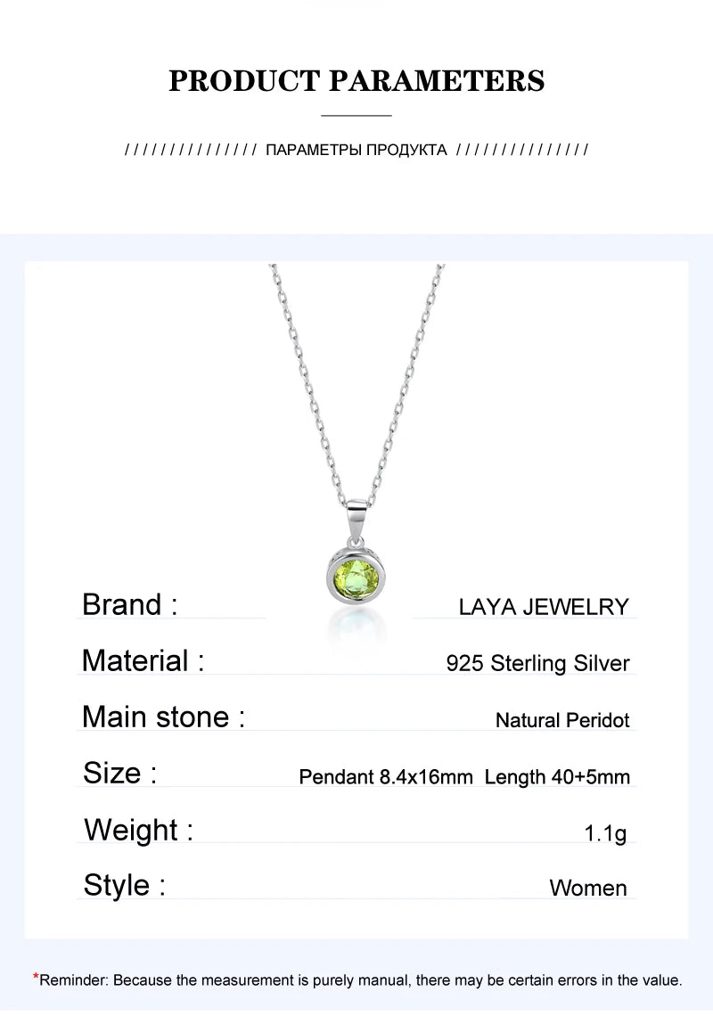 LAYA 925 Sterling Silver Natural Amethyst Bezel Setting Pendant Necklace For Women Original Fashion Jewelry 2025 Trend
