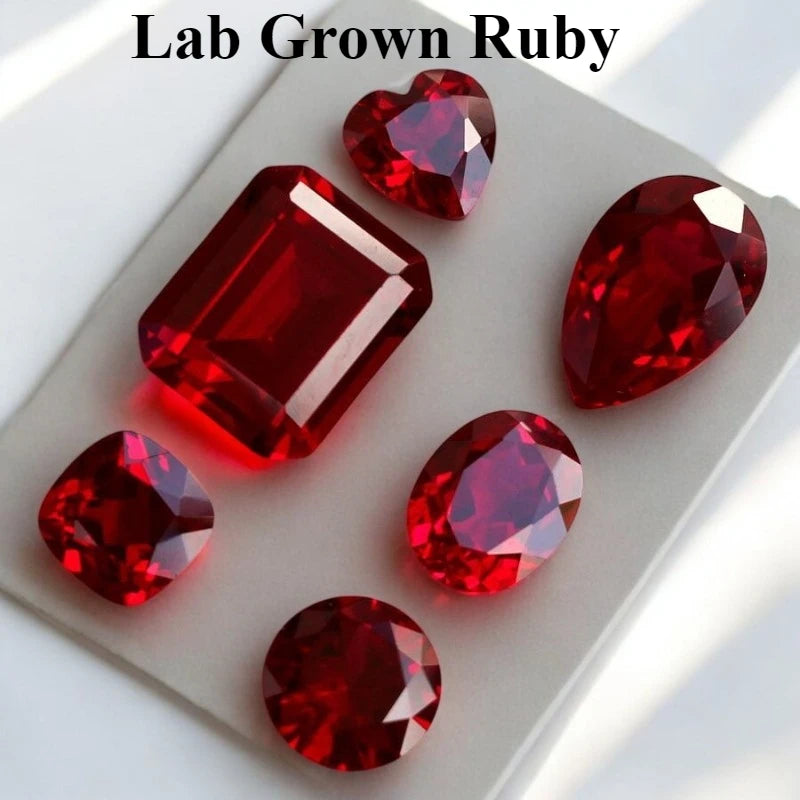 Lab Grown Ruby Pigeon Blood Red Color For Jewelry Diy Making Main Materials Selectable Certificate