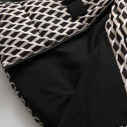 Women's Winter Hooded High Waist Padded Sport Parkas Coats with Belt Female Elegant Thick Warm Pockets Windproof Skiing Jackets