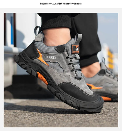 Men Safety Work Shoes Plastic Toe Safety Boots Fashion Lightweight Comfort Working Sneakers Anti-puncture Indestructible Shoes - AMULET RING STORE