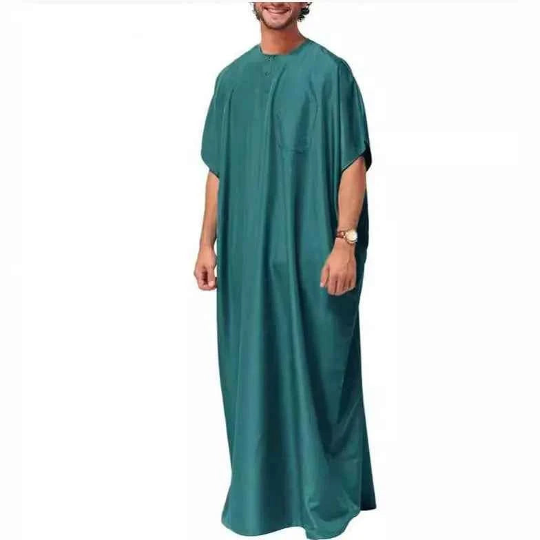 2025 New Muslim Gown! Middle Eastern Arabic Dubai Style Men's Robe, Malaysian Shirt-style Ethnic Clothing