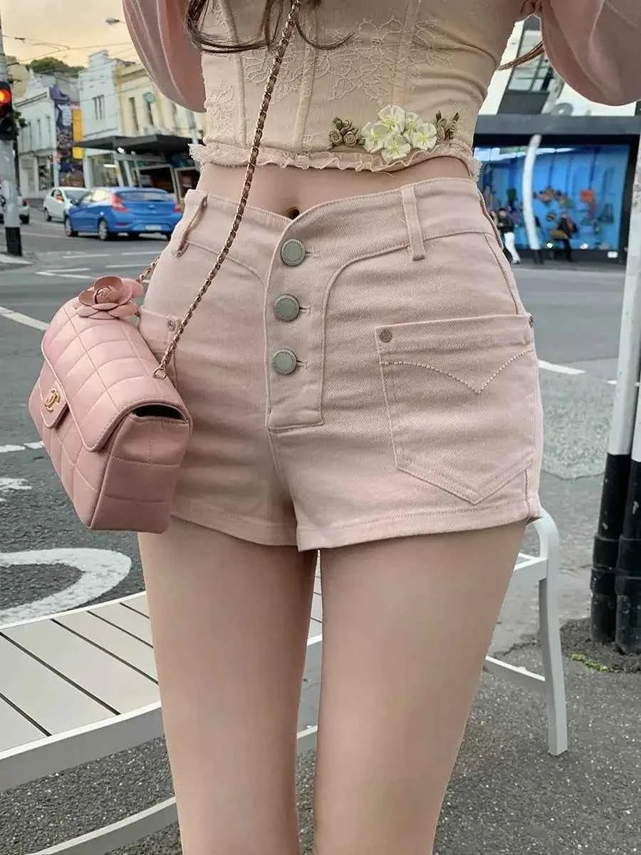 Summer Sexy Tight Women's Denim Shorts Casual Aesthetic Kpop Wholesale Youthful Design To Wear for Hot Female Short Jeans Pants