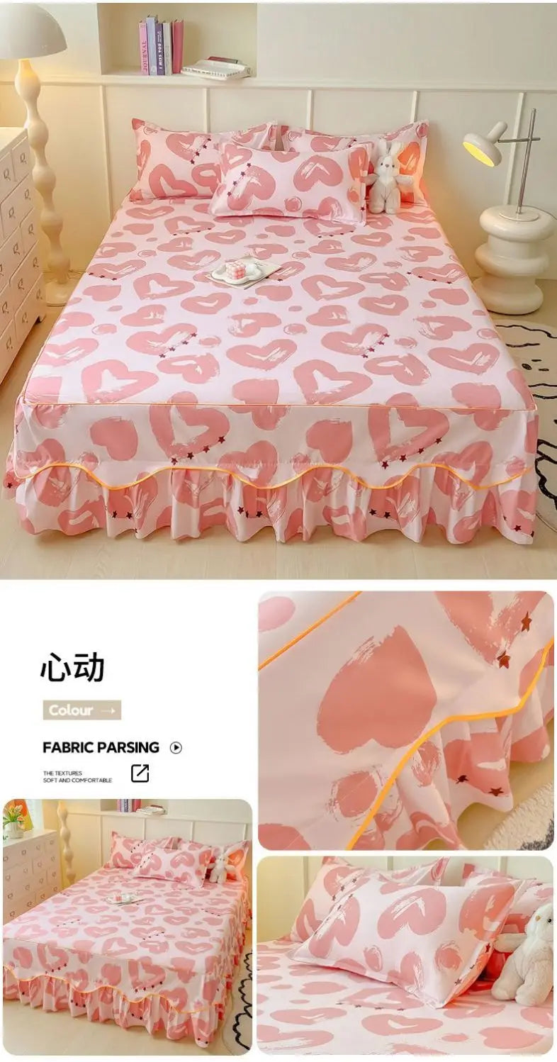 Sheet Set Household with Pillowcase Fashion Modern Water-proof Universal Skin-friendly Single Double Home Textile Bedding Luxury