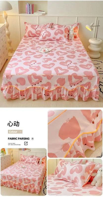 Sheet Set Household with Pillowcase Fashion Modern Water-proof Universal Skin-friendly Single Double Home Textile Bedding Luxury