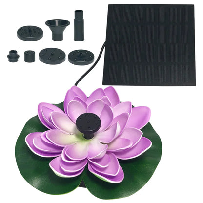 Solar Rotating Lotus Floating Fountain Outdoor Garden for Garden Bird Bath, Pond Decoration, Waterscape Garden Decoration - AMULET RING STORE
