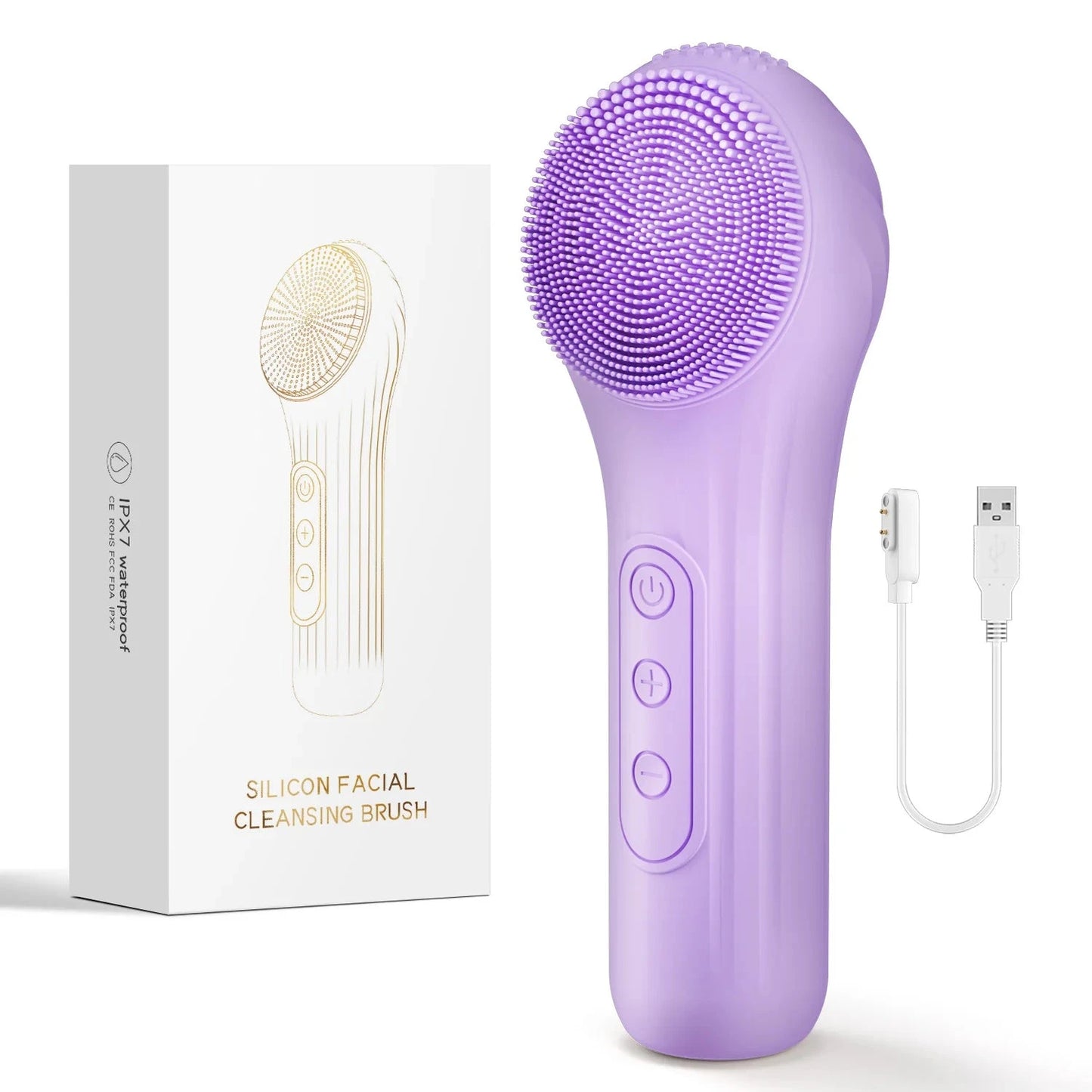 Electric Sonic Waterproof Facial Cleansing Brush Rechargeable Hot compress Deep Pore Cleaner Silicone Cleanse Skincare Device