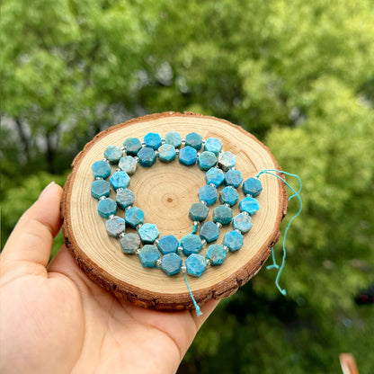 8.5x9.5mm Natural Hexagon Stone Beads Faceted Amazonite Quartz Jade Loose Spacer Beads for Jewelry Making DIY Bracelet Pendant - AMULET RING STORE