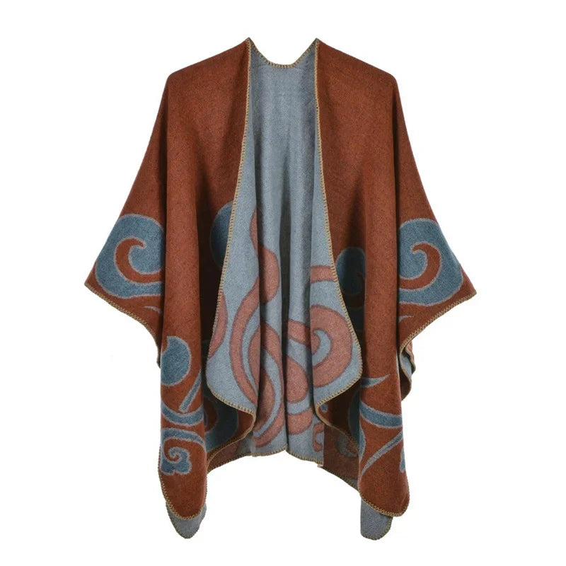 Winter Fashion Poncho Women Capes Scarf Imitation Cashmere Ladies Scarves Warm Shawls Wraps Woman Ponchos Bufanda Mujer Foulard