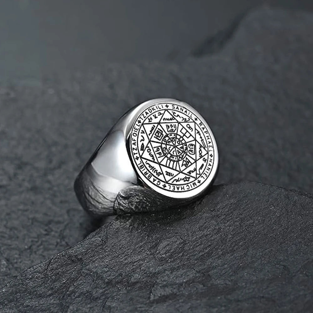 YILUOCD Seal of The Seven Archangels Rings for Men