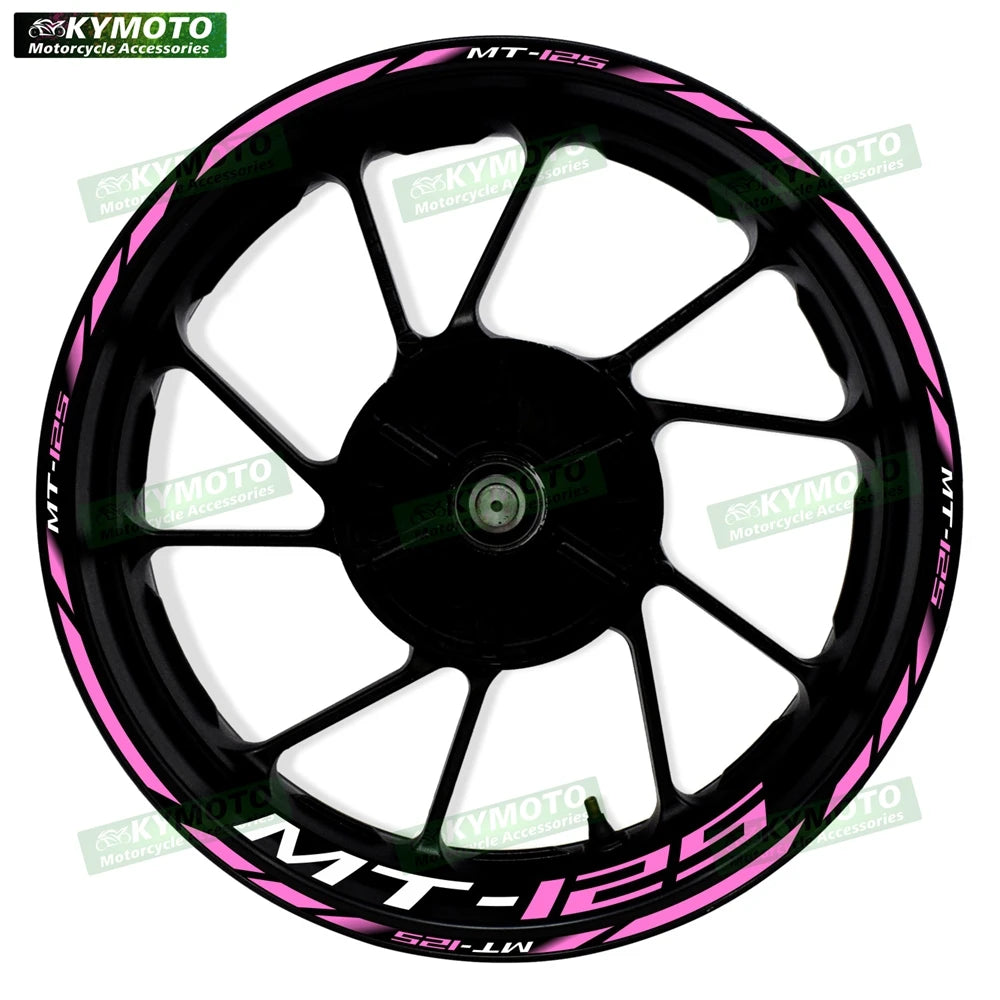 For Yamaha MT-125 MT125 motorcycle 17 inch front and rear wheel stickers modified waterproof reflective wheel rim stickers