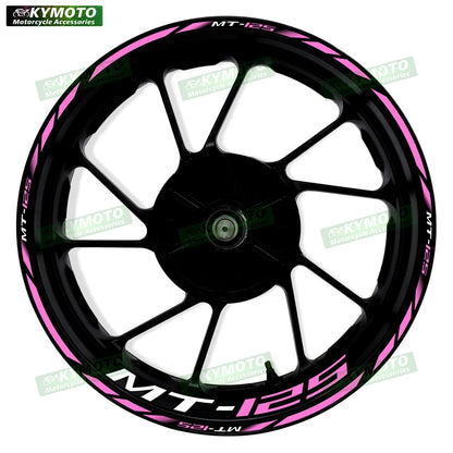 For Yamaha MT-125 MT125 motorcycle 17 inch front and rear wheel stickers modified waterproof reflective wheel rim stickers