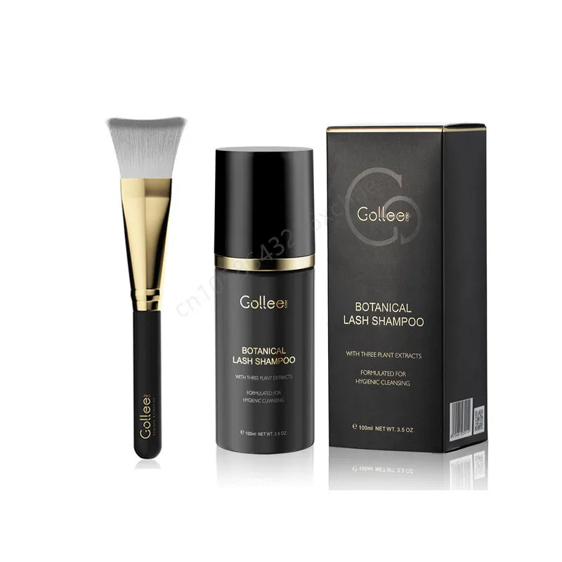 Gollee Clean Eyelash Glue Lash Foam Kit Eyelash Cleaning Foam 50ml/100ml Brush Shampoo Eyelash Extension Cleaning Gentle Makeup - AMULET RING STORE