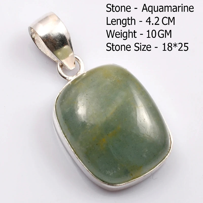 Genuine  Amaquarine  Pendant Hand Made Women Jewelry gift