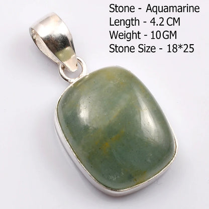 Genuine  Amaquarine  Pendant Hand Made Women Jewelry gift
