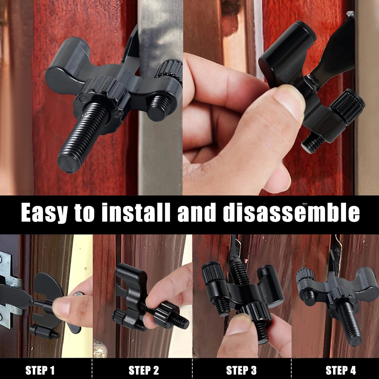 3PCS/1PCS Heavy-Duty Portable Door Lock Zinc Alloy Security Device for Enhanced Safety Ideal for Home Travel Hotels Apartments - AMULET RING STORE