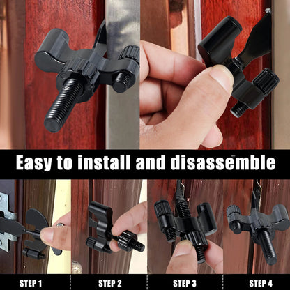3PCS/1PCS Heavy-Duty Portable Door Lock Zinc Alloy Security Device for Enhanced Safety Ideal for Home Travel Hotels Apartments - AMULET RING STORE