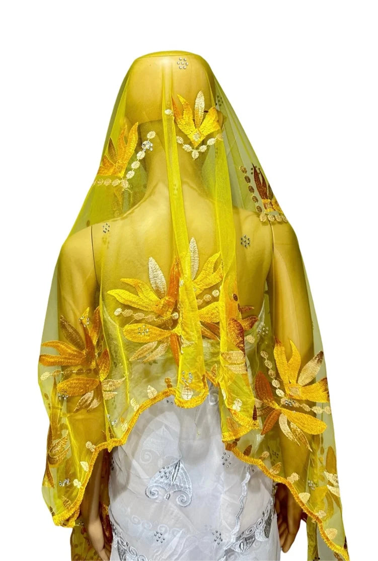 on sale 2025 New African Net Hijab Scarf For Muslim Women African Dubai Islam Headscarf Embroidery Shawls voile - AMULET RING STORE