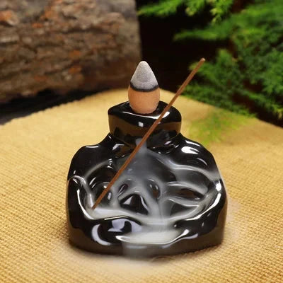 Creative Ceramic Backflow Incense Burner Crafts Office Home Decoration Mountain Incense Holder Buddhist Supplies - AMULET RING STORE