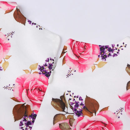 Girls' formal dress dress, printed princess dress, children's dress, flower performance outfit, children's dress