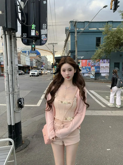 Korean Style Pink Straight Leg Women's Denim Shorts Designer Low Price Harajuku Fashion Y2k Casual XL Female Short Jeans Pants