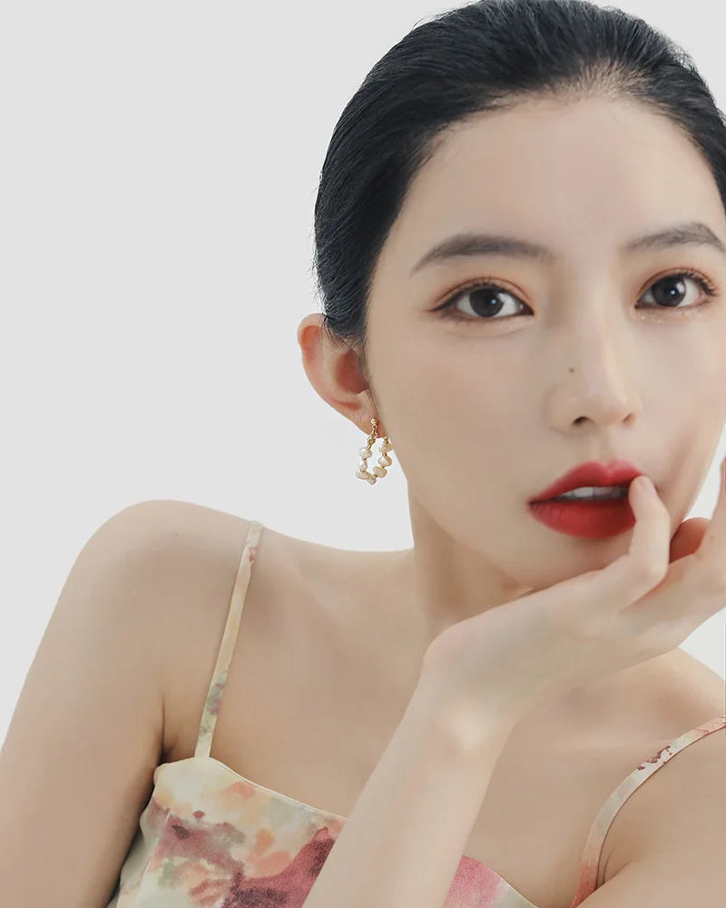 Personality Fashion 14k Gold Filled Natural Freshwater Pearl Ladies Tassels Stud Earrings Jewelry For Women Anti Allergy