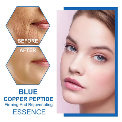 Hoygi Blue Copper Peptide Serum Anti Wrinkles Aging Rejuvenating Facial Lifting Moisturizing Brighten Skin Tone Skin Cosmetics - AMULET RING STORE