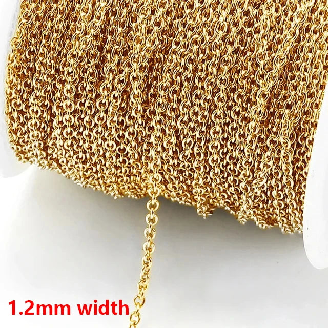 10 m/roll Stainless Steel Cable Chain 1.2 1.5 2.0 2.5 mm O Link Bulk Necklace Chain for DIY Jewelry Making Bracelet Accessories - AMULET RING STORE