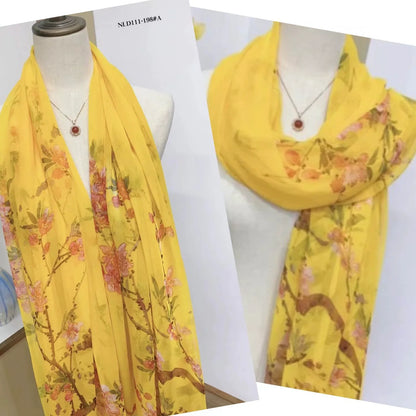 2025 Silk Scarf Women Hijab Pashmina Long Beach Stoles Shawl Wrap Headbands Spring Warm Scarves Bandana Ladies Neckscarf Foulard