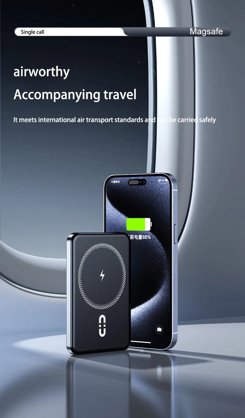 Oneplus 50000mAh Magnetic Power Bank Wireless Portable Charger Large Capacity Fast Charge Backup Battery For IPhone Samsung New - AMULET RING STORE