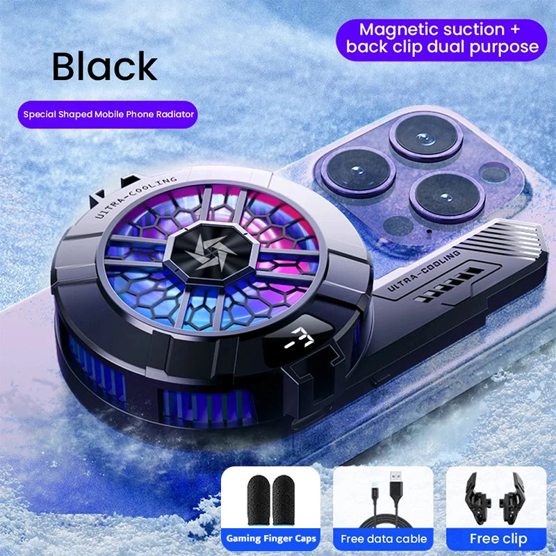 Mobile Phone Semiconductor Cooler "6"Shaped Semiconductor Cooling Fan Radiator for IOS Android SL33 Back-clip Magnetic Heat Sink