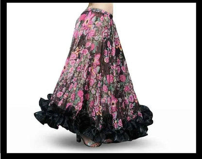 Spanish Belly Dance Skirt Dress New 360 Degree Big Swing Dance Skirt Opening Dance Oriental Dance Skirt Gypsie Tribal Long Skirt
