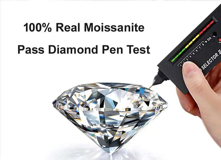 TEN CARATS 0.5-2CT S925 sterling silver Moissanite Women's Necklace Super Sparkly D Color VVS1 Pendant chain plated Jewelry - AMULET RING STORE