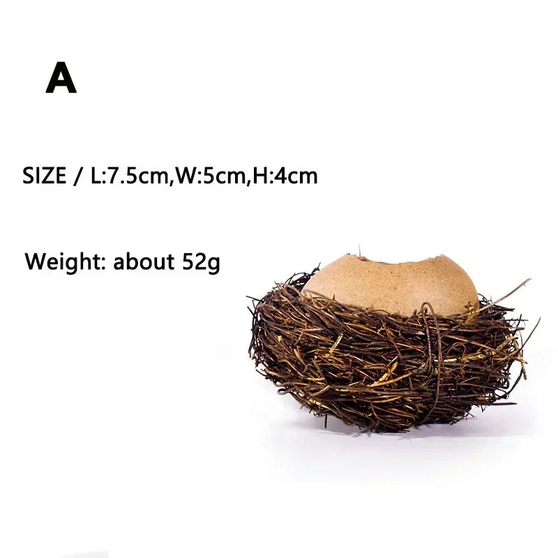 Creative Dessert Bowl Noodle Bowl Hydroponic Egg Shell Ostrich Vase Cute With Nest Home Decoration Modern Simple Ceramic Craft - AMULET RING STORE