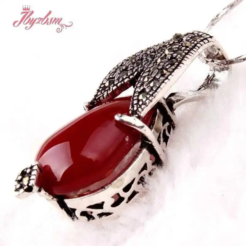 12x16mm Drop Stone Beads Marcasite White Tibetan Silver For Women New Year Christmas Gift Fashion Trendy Pendant 1 Pcs